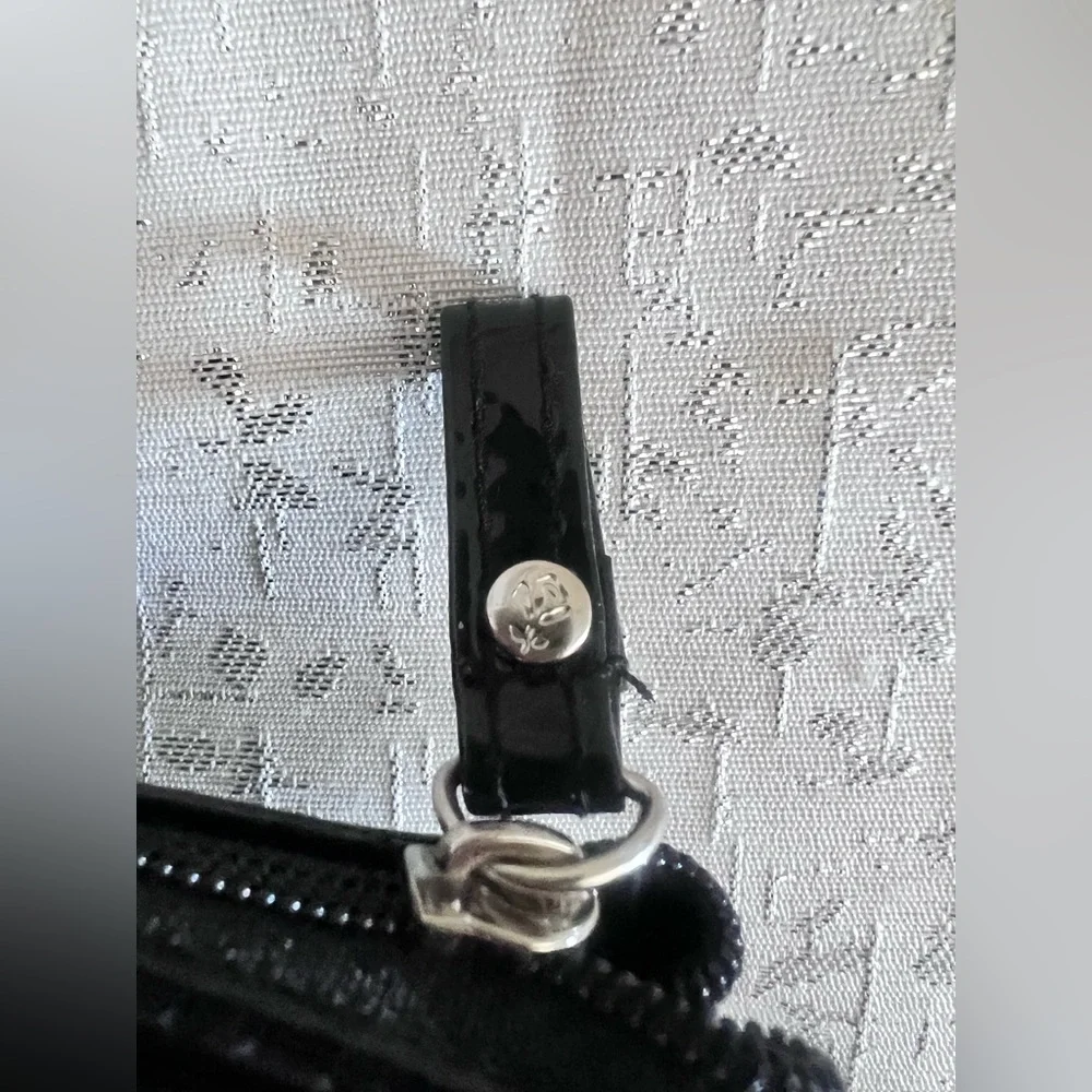 Black and White Polka Dot Cosmetic Bag with Skull Accents
